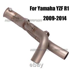 Exhaust Pipe Titanium Link Tube Replac Replace Catalyst For Yamaha YZF R1 09-14