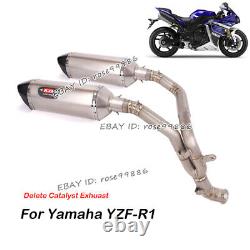 For Yamaha YZF-R1 20092014 Delete Catalyst Exhaust Link Pipe Muffler Titanium