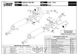 Mivv Exhaust Mufflers Oval Titanium for Yamaha Tdm 900 2002 2014